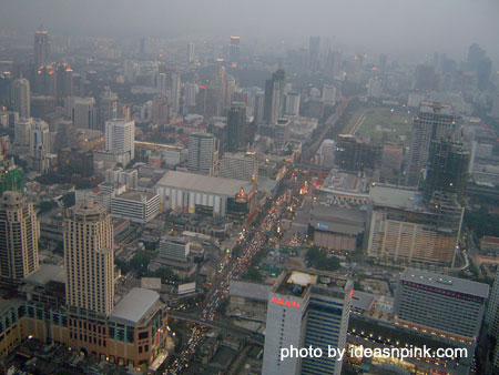 View from the Revolving Roof Deck at the 84th floor of Baiyoke Sky Hotel