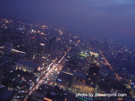 View from the Revolving Roof Deck at the 84th floor of Baiyoke Sky Hotel