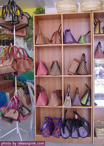 Handcrafted bags on display inside the Toboso House - Panaad Festival, Negros Occidental