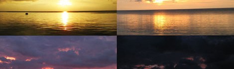 Different colors of sunset at Punta Bulata Beach Resort, Philippines