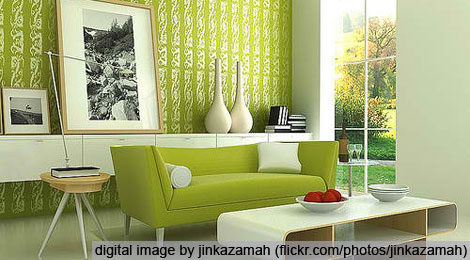 Interior design (green theme) - digital image by jinkazamah (flickr.com/photos/jinkazamah)