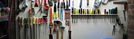 Garage wall of tools - photo by barto (flickr.com/photos/barto)