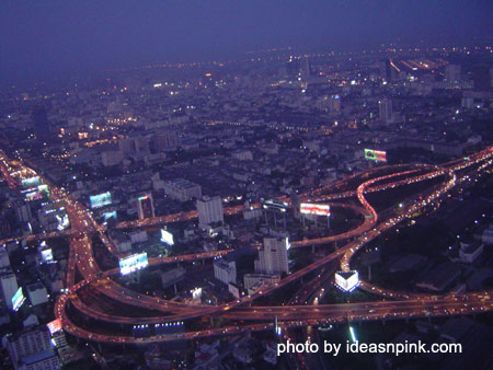 View from the Revolving Roof Deck at the 84th floor of Baiyoke Sky Hotel