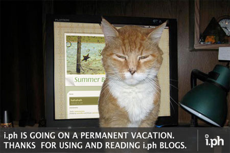 i.ph shutdown graphic - “i.ph is going on a permanent vacation...”