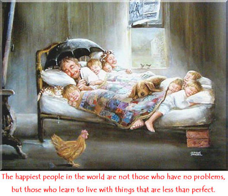 Happy family sleeping - photo from email